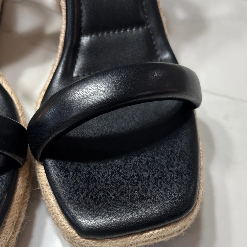 Kelly & Katie Black Espadrille Wedges